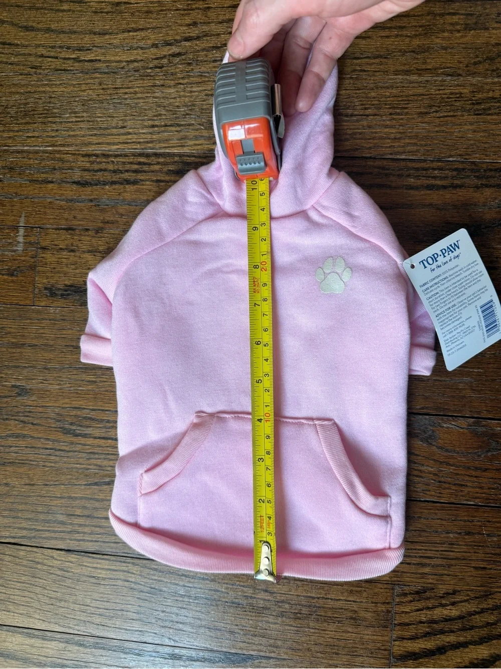 Top Paw Light Pink Pullover Dog Hoodie with Paw Accent